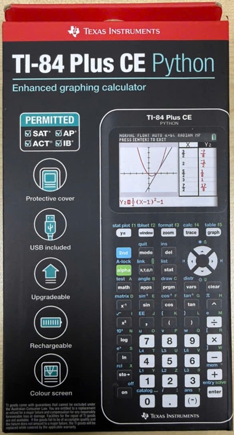 Máy tính Khoa học Vẽ đồ thị Texas Instruments TI-84 Plus CE Python