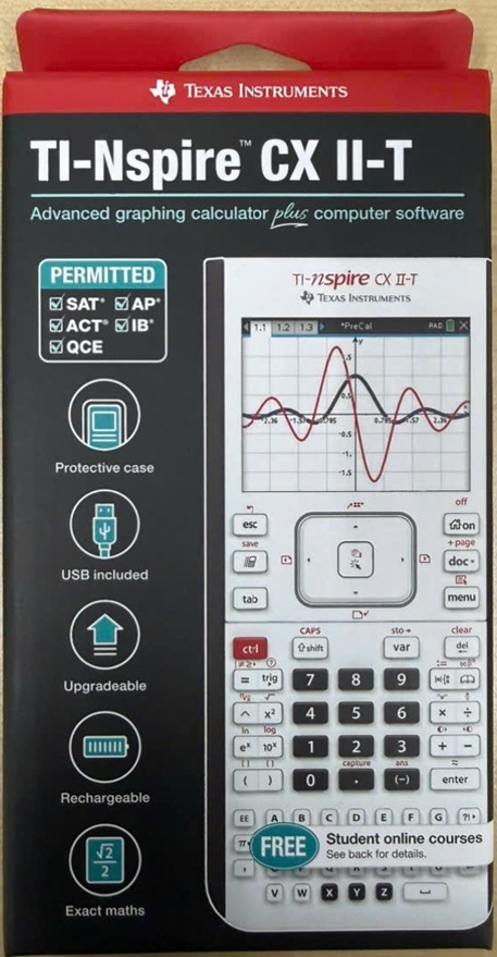 Máy tính khoa học vẽ đồ thị Texas Instrument Ti-Nspire CXII-T (MẪU MỚI)